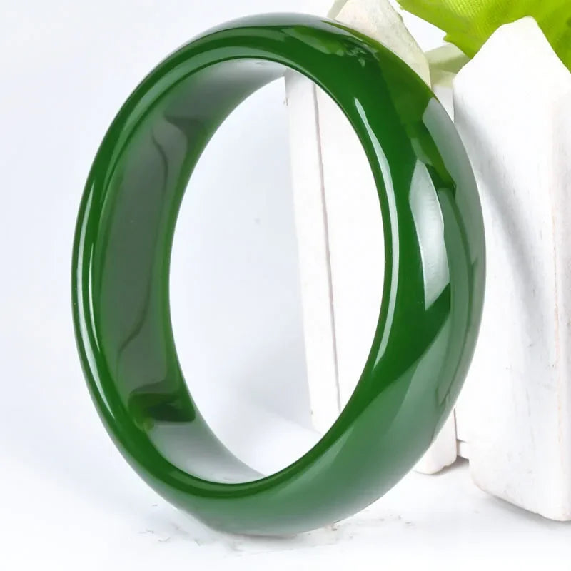Polished Green Bangle Bracelet