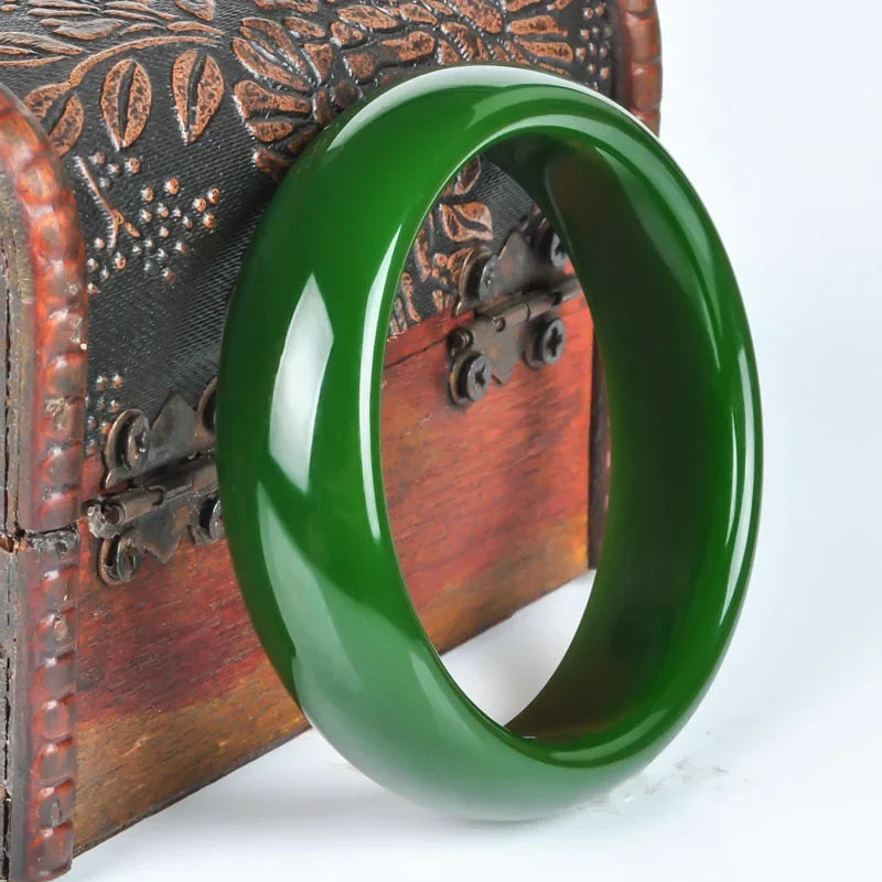 Polished Green Bangle Bracelet